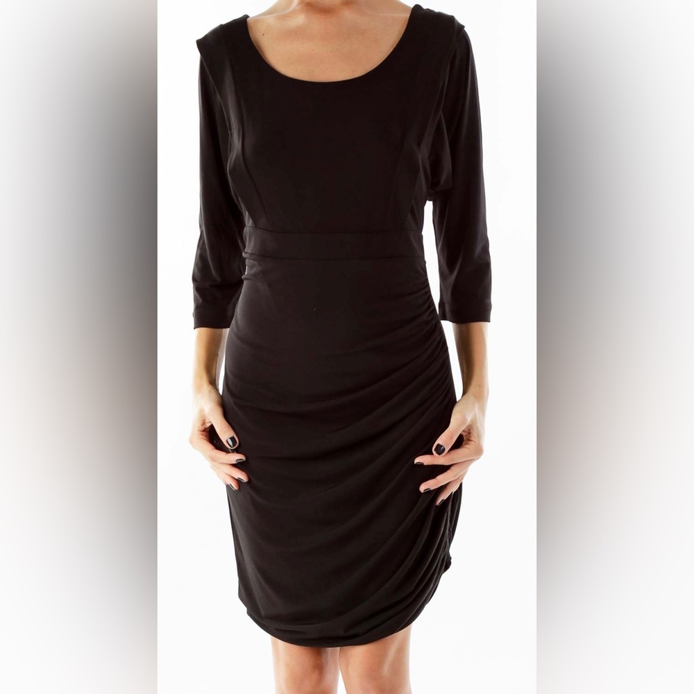 Bcbgeneration Black Side Ruched Asymmetrical Dres… - image 4